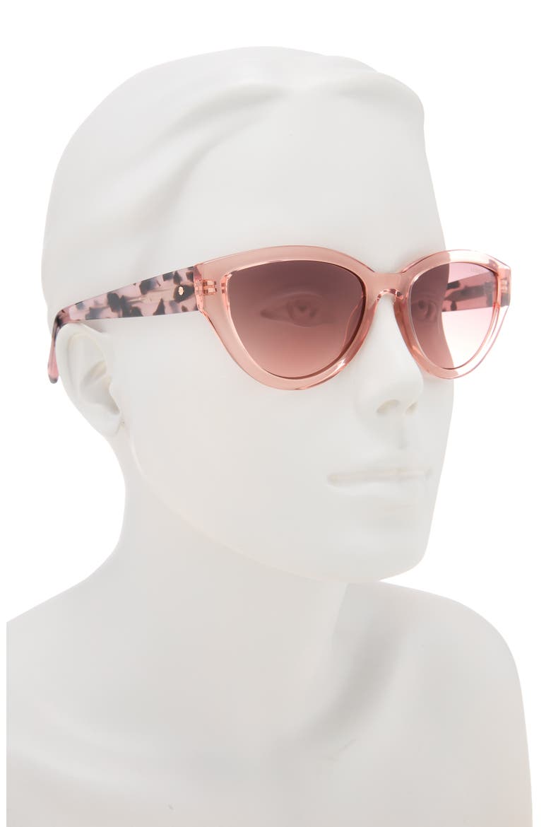 53mm Cat Eye Sunglasses, Alternate, color, PINK / BORDEAUX