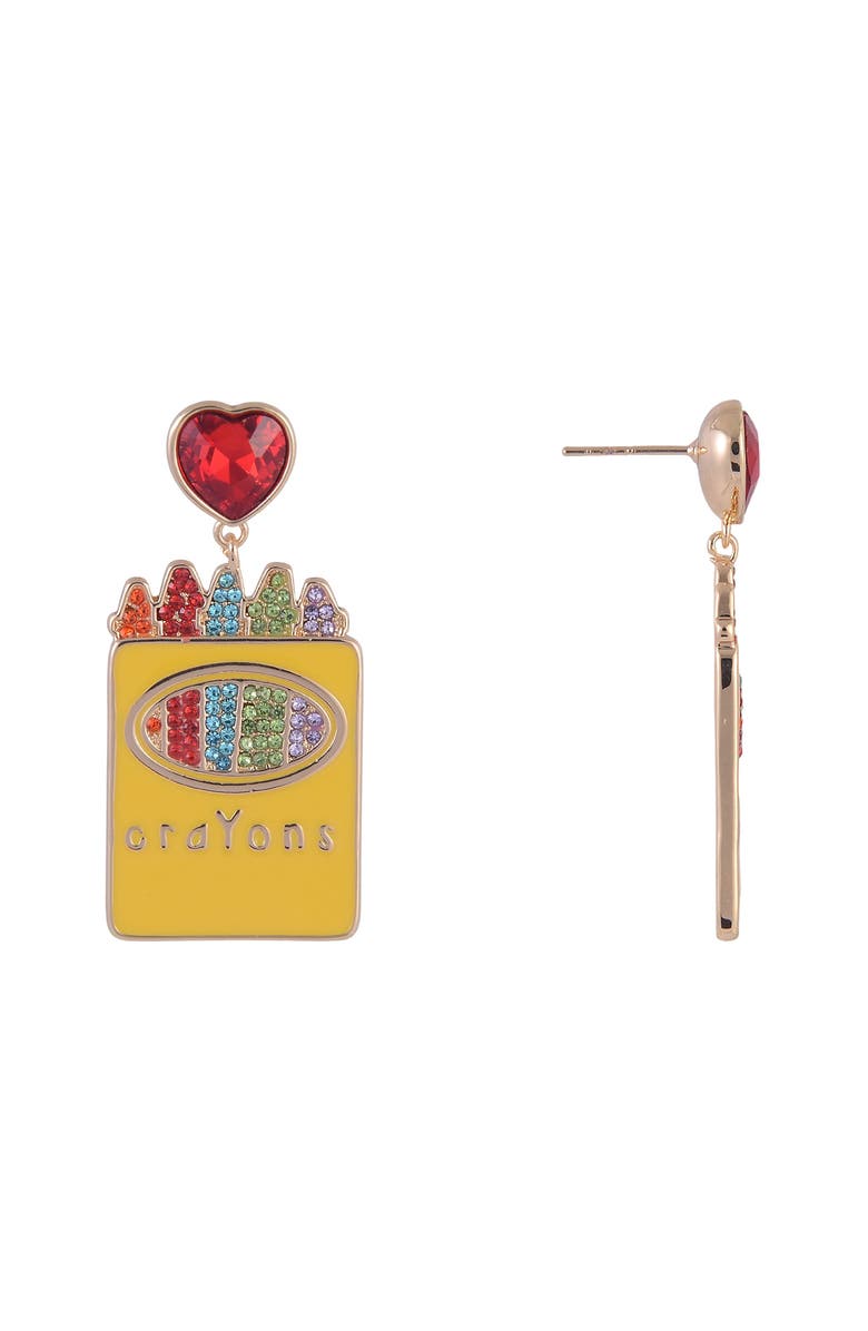 Hallmark Enamel Crayon Earrings, Alternate, color, Yellow