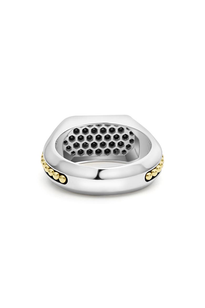 Men's Anthem Black Diamond Pavé Signet Ring, Alternate, color, BLACK