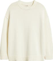 Open Edit Oversize Crewneck Cotton Sweater