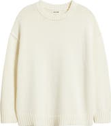 Open Edit Oversize Crewneck Cotton Sweater