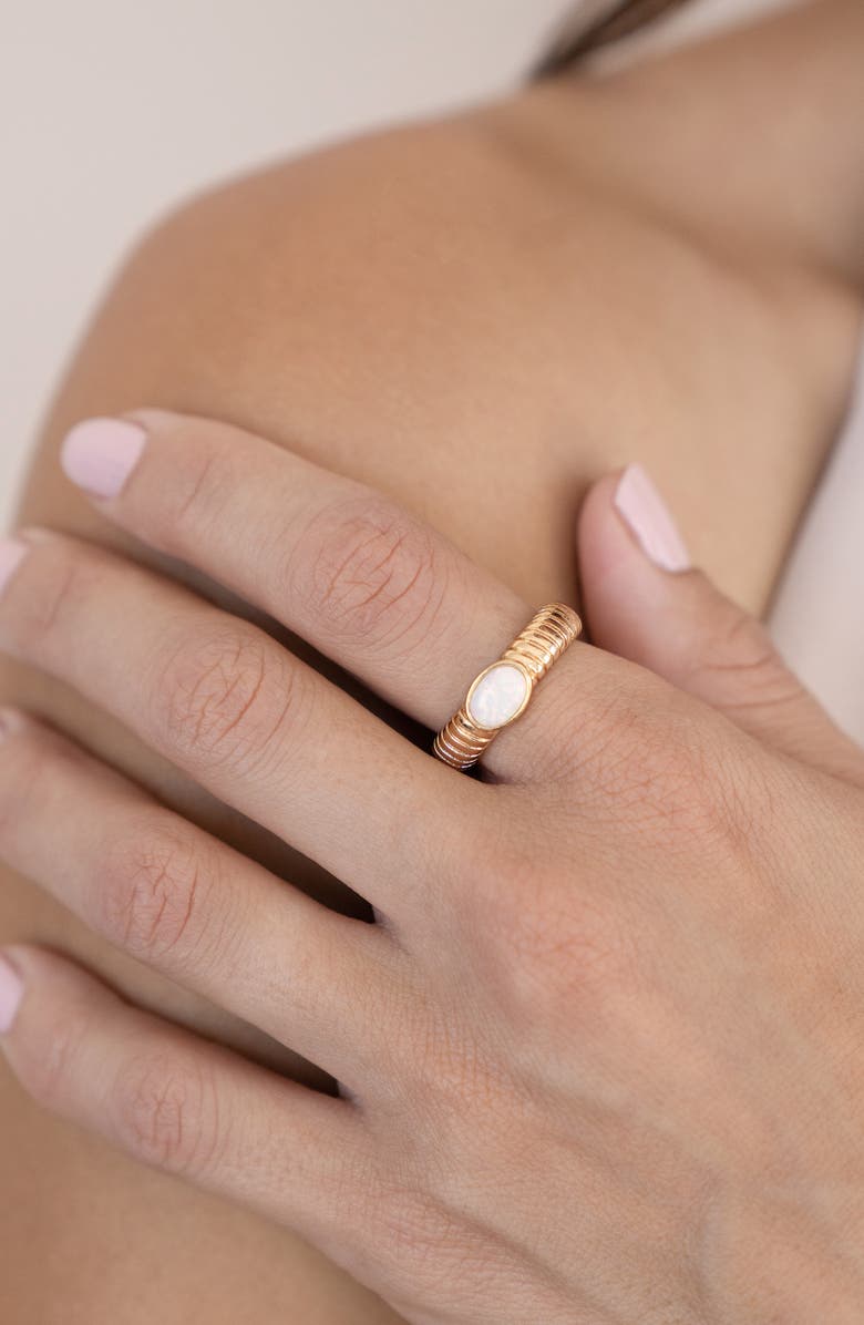 Ettika Opal Flex Ring, Alternate, color, Gold