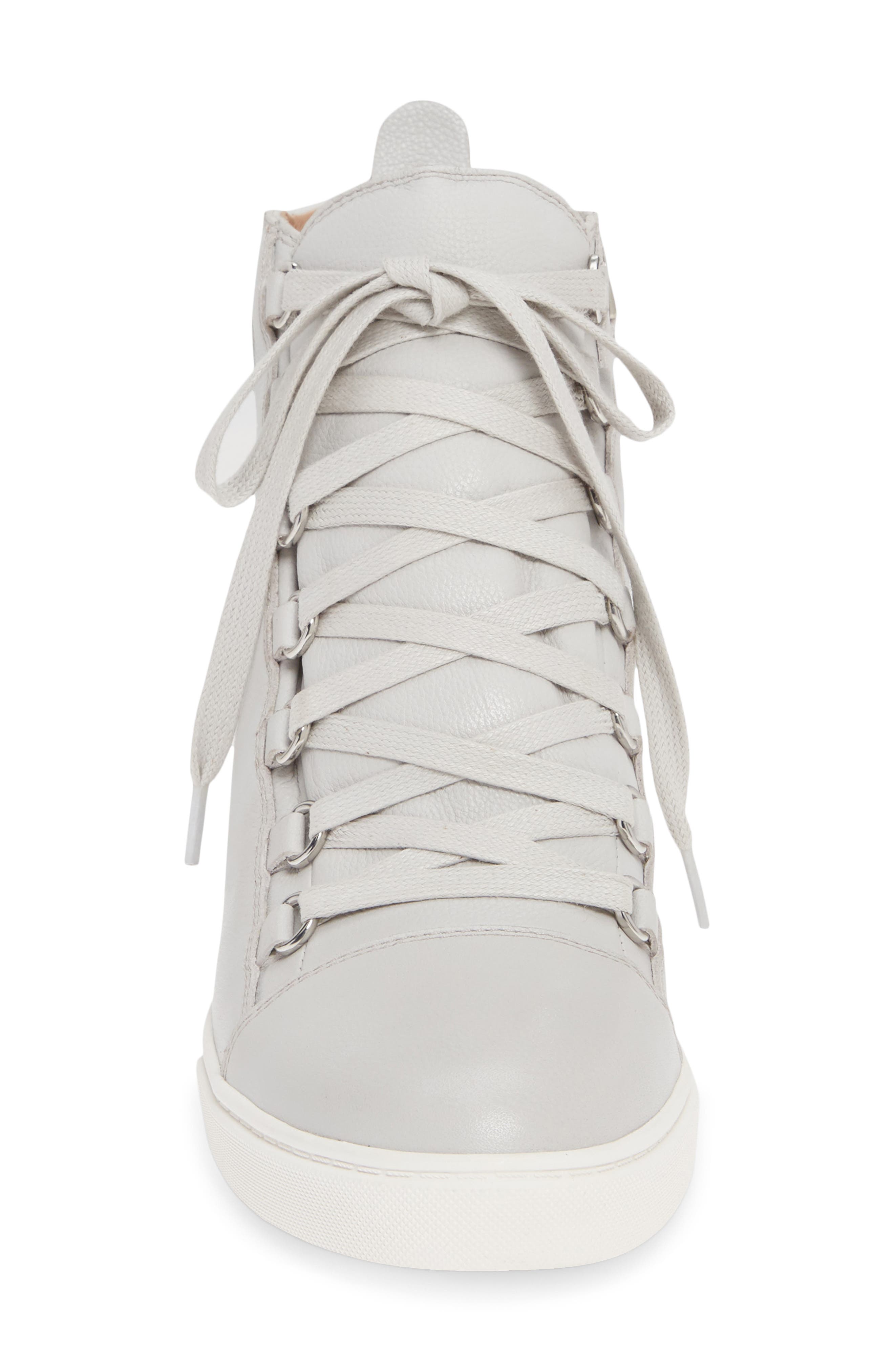 Linea Paolo Fenton Wedge Sneaker, Alternate, color, Light Grey Leather