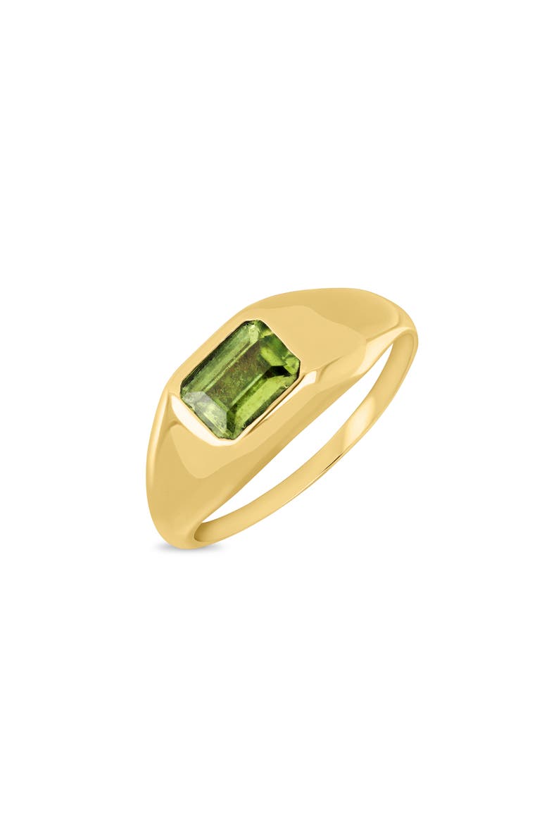 14k Gold Peridot Signet Ring, Main, color, PERIDOT/ 14KY