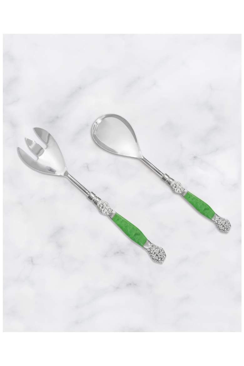 Vibrant Verde Stainless Steel Salad Servers, Alternate, color, GREEN