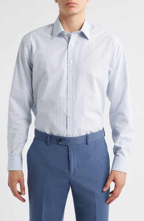 Nordstrom Trim Fit Plaid Non-Iron Cotton Dress Shirt