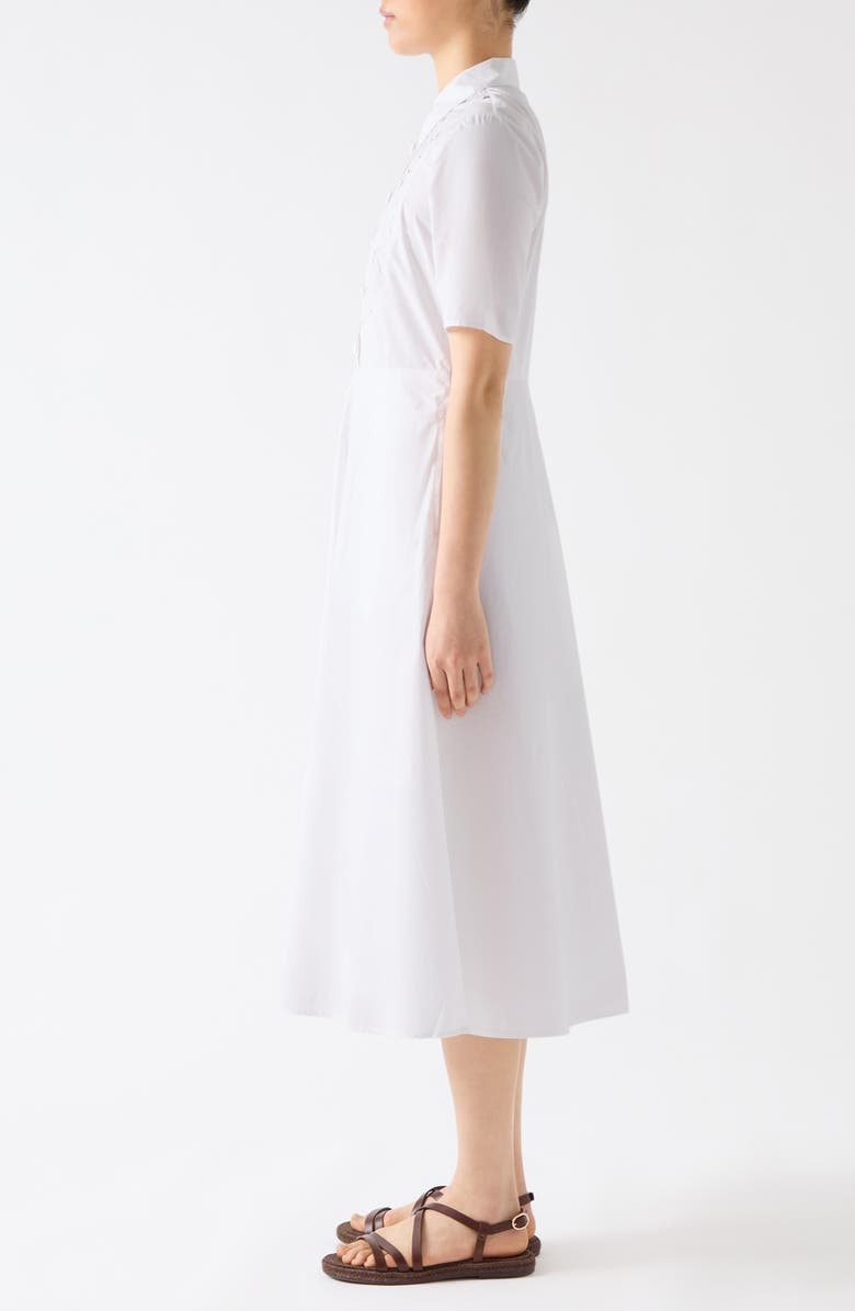 LK Bennett Grace Cutwork Cotton Shirtdress, Alternate, color, White