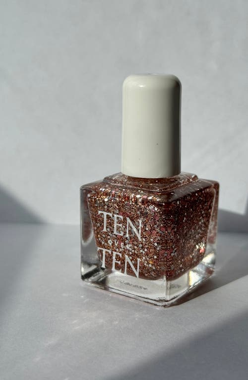 Tenoverten Rose Gold Nail Polish Topper In Grace