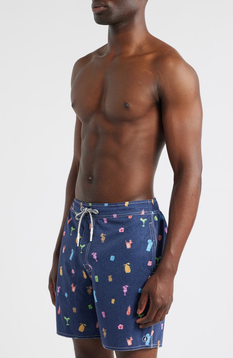 johnnie-O Kanaloa Swim Trunks, Alternate, color, Navy