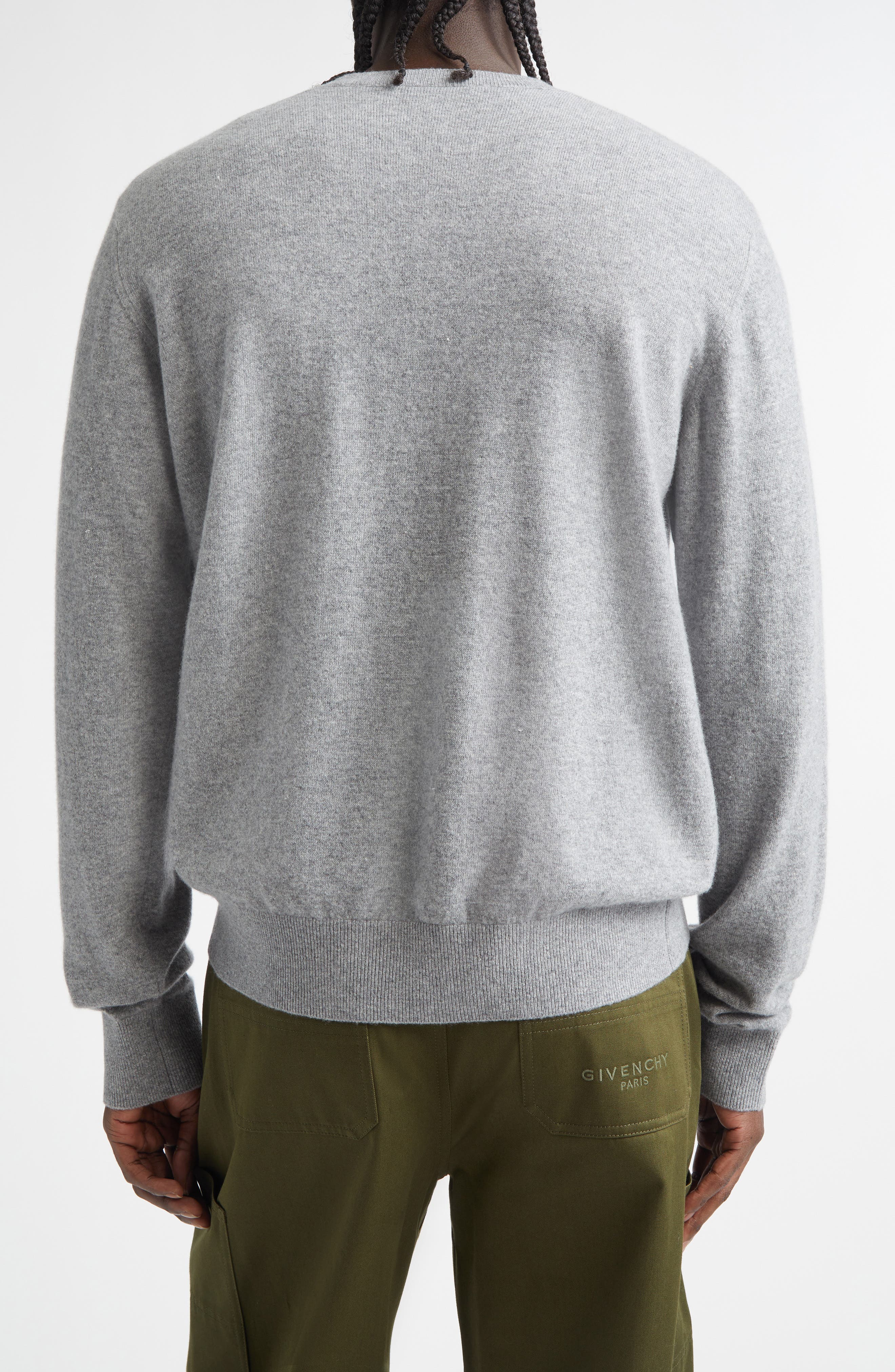 Logo Embroidered Wool & Cashmere Crewneck Sweater - image 2