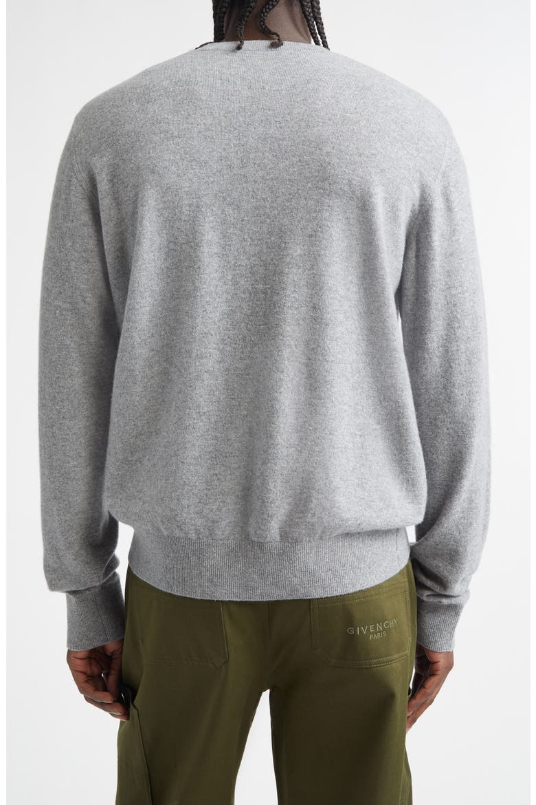 Logo Embroidered Wool & Cashmere Crewneck Sweater, Alternate, color, LIGHT GREY MELANGE