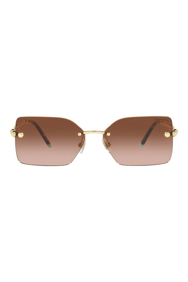 59mm Gradient Rectangular Sunglasses, Main, color, PALE GOLD