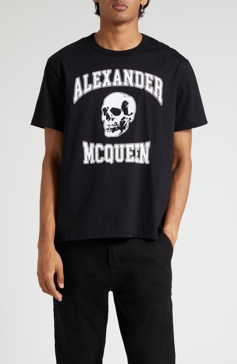 McQueen Graphic Logo Cotton T-Shirt, Main, color, 