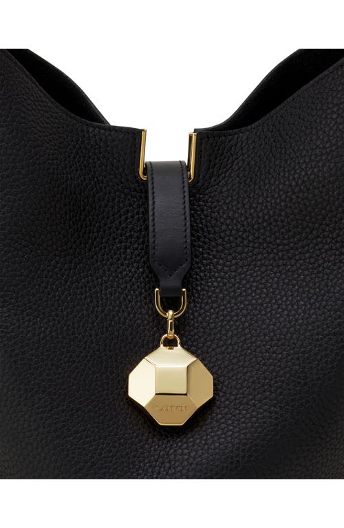 Lanvin Catch By Medium Leather Bucket Bag In Black