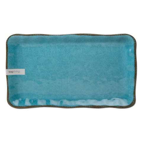 Veranda Ocean Blue Melamine Serving Platter Dishwasher Safe