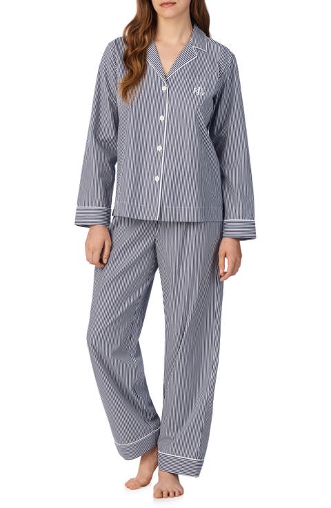 Stripe Long Sleeve Cotton Pajamas