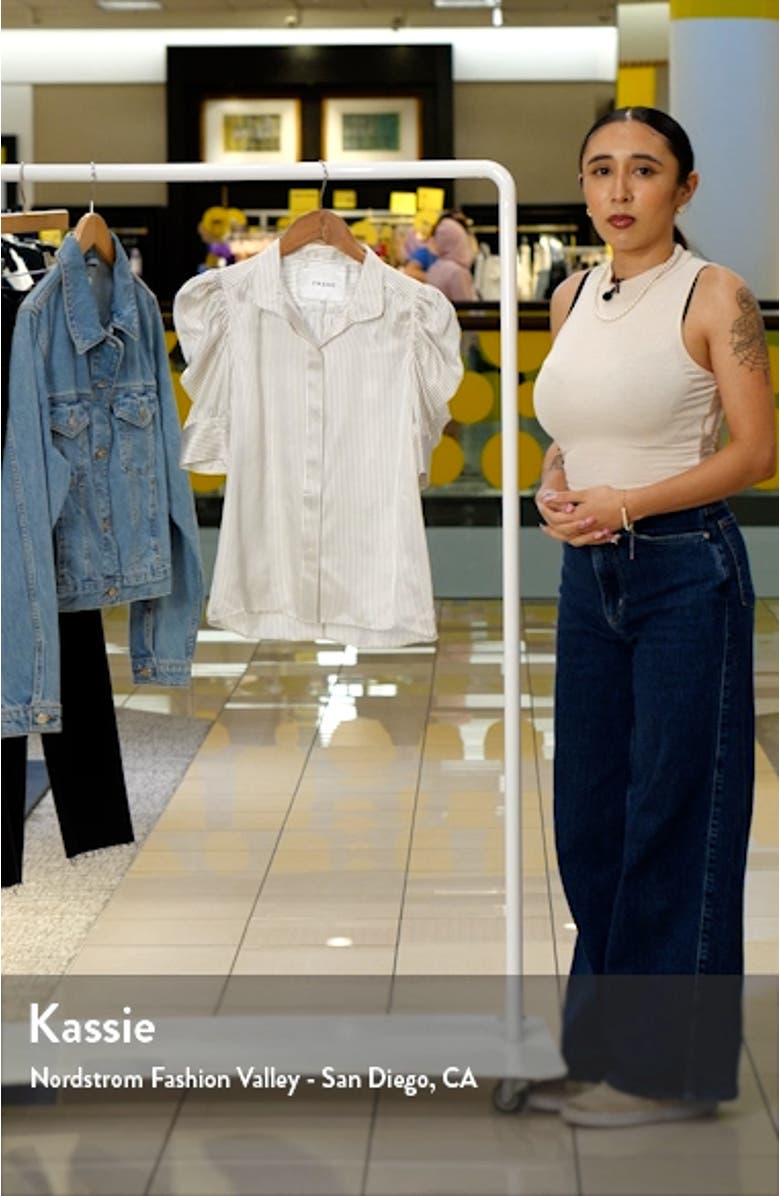 Gillian Puff Sleeve Stripe Silk Blouse, sales video thumbnail