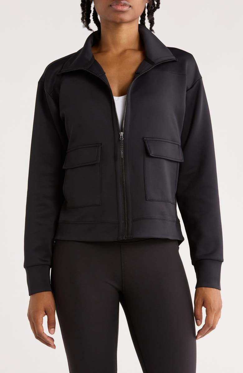 APANA Serene Zip Jacket, Main, color, Rich Black