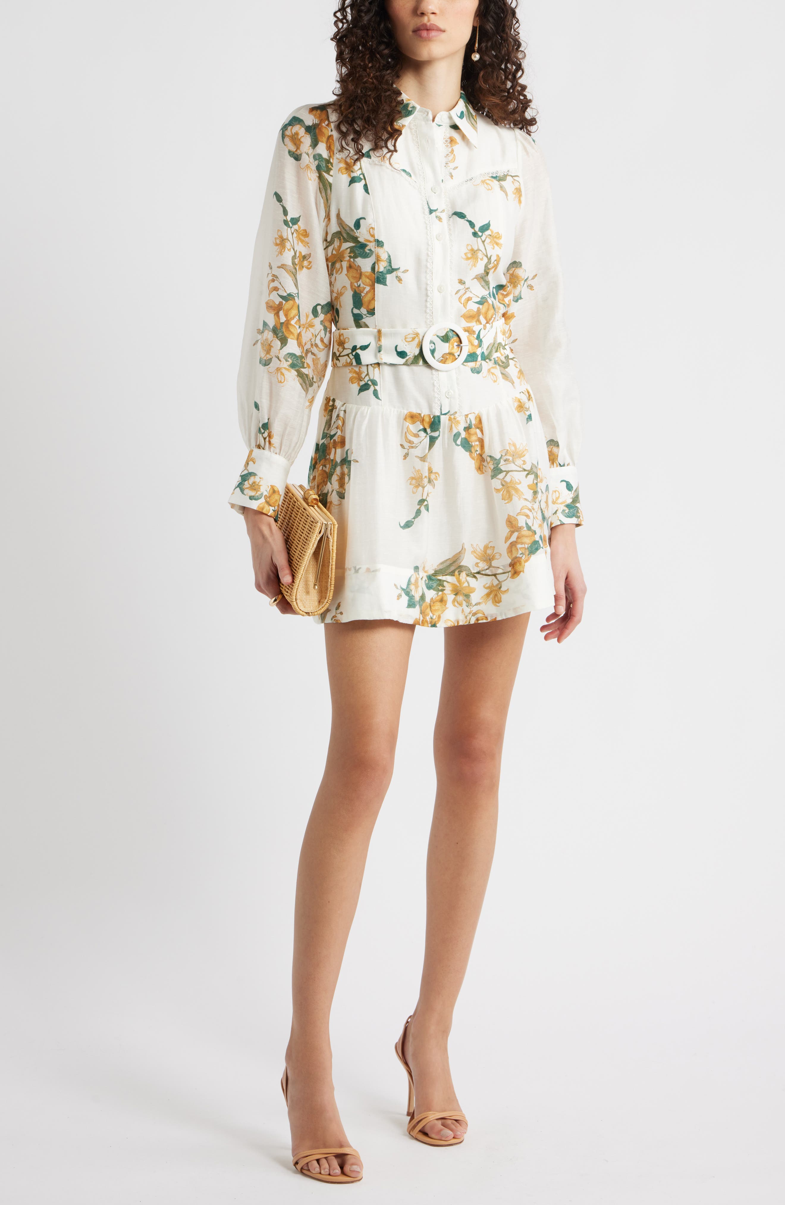 selected IVORY- BROWN JESSICA FLORAL