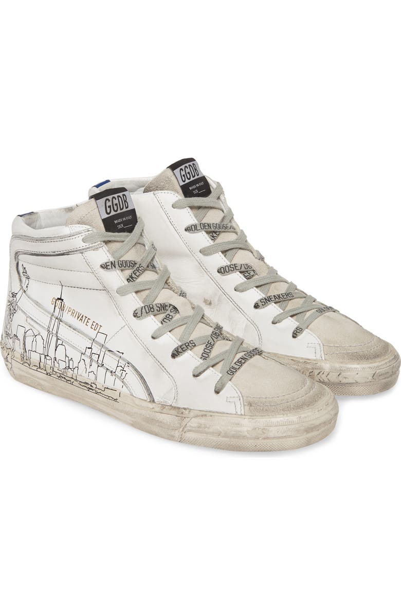 Golden Goose Slide NYC Graphic High Top Sneaker, Main, color,