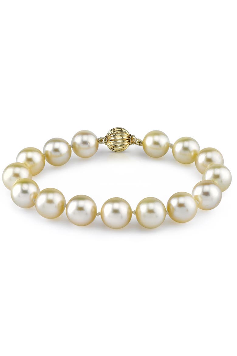 9-10mm Champagne Golden South Sea Pearl Bracelet, Main, color, Champagne Pearls