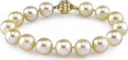 The Pearl Source 9-10mm Champagne Golden South Sea Pearl Bracelet