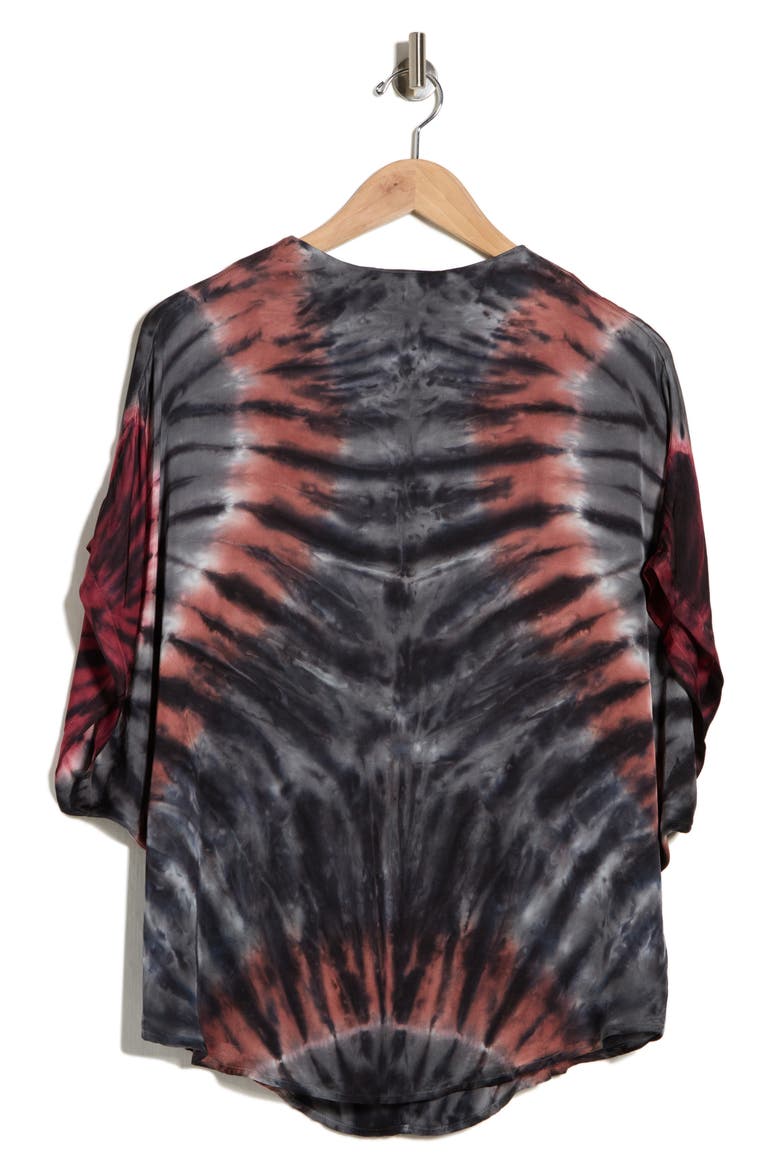 Jainy Oversize Top, Alternate, color, GARNET/ VENUS WASH
