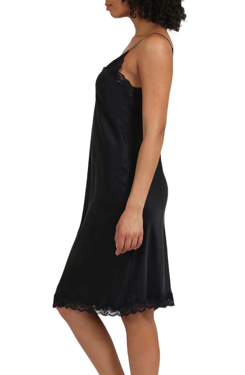 Papinelle Camille Lace Trim Silk Nightgown, Alternate, color,