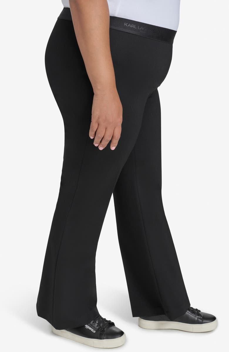 KARL LAGERFELD PARIS Nylon Blend Compression Pants, Alternate, color, Black
