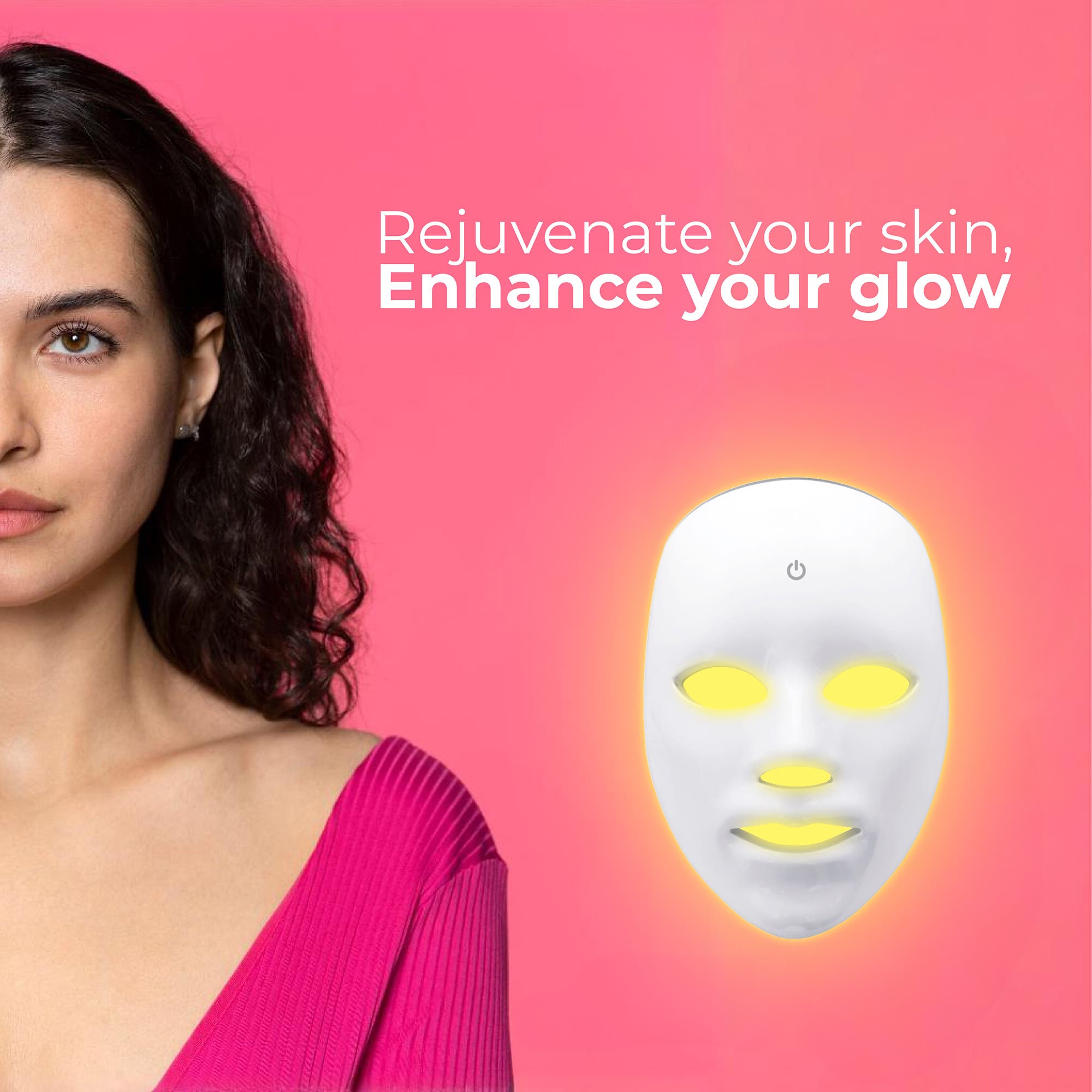 LED Light Therapy Face Mask 7 Color Skin Care Mask for Acne, Anti
