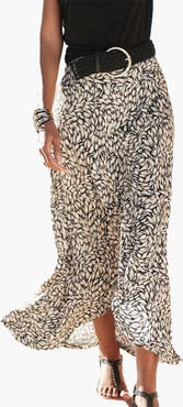 LASCANA Women's High Low Printed Skirt