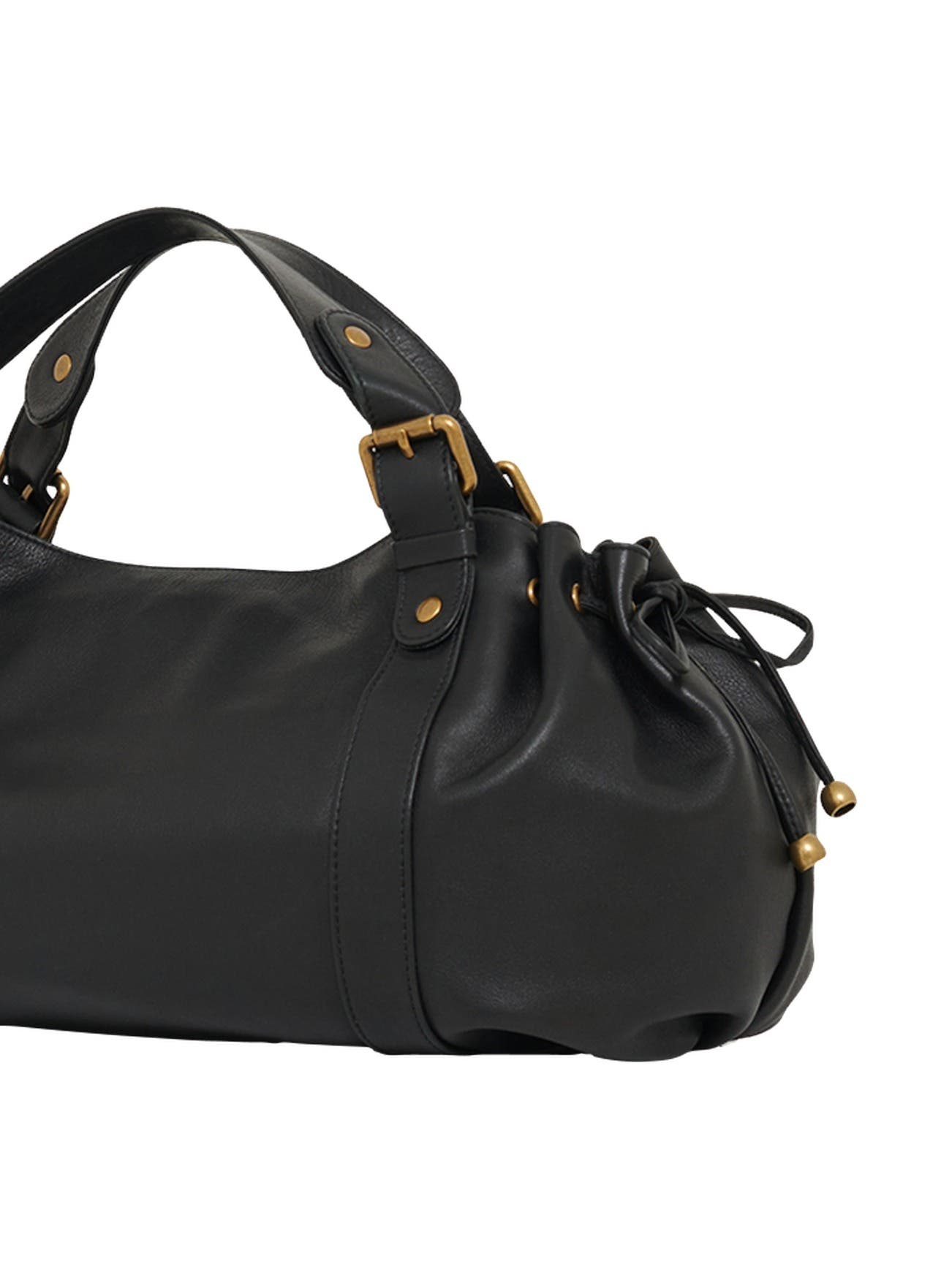 GERARD DAREL 24H Leather Handbag, Alternate, color, Black