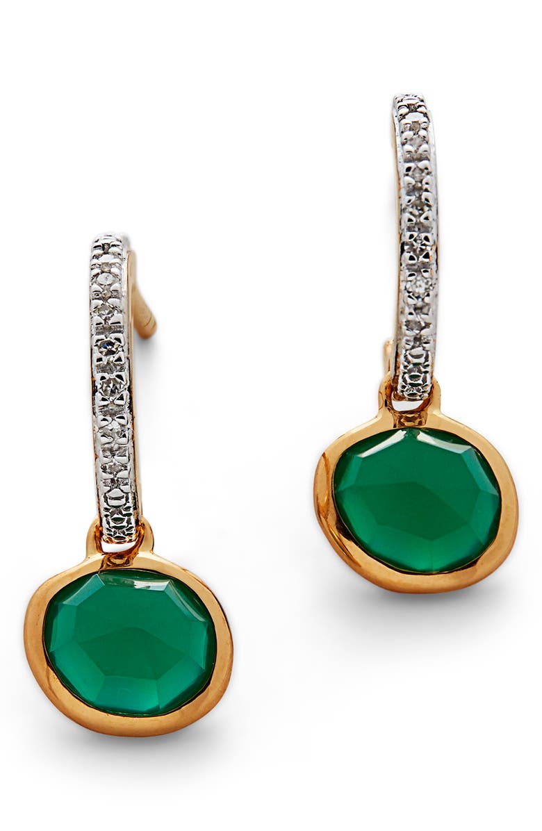 Monica Vinader Siren Mini Drop Huggie Hoop Earrings, Main, color,