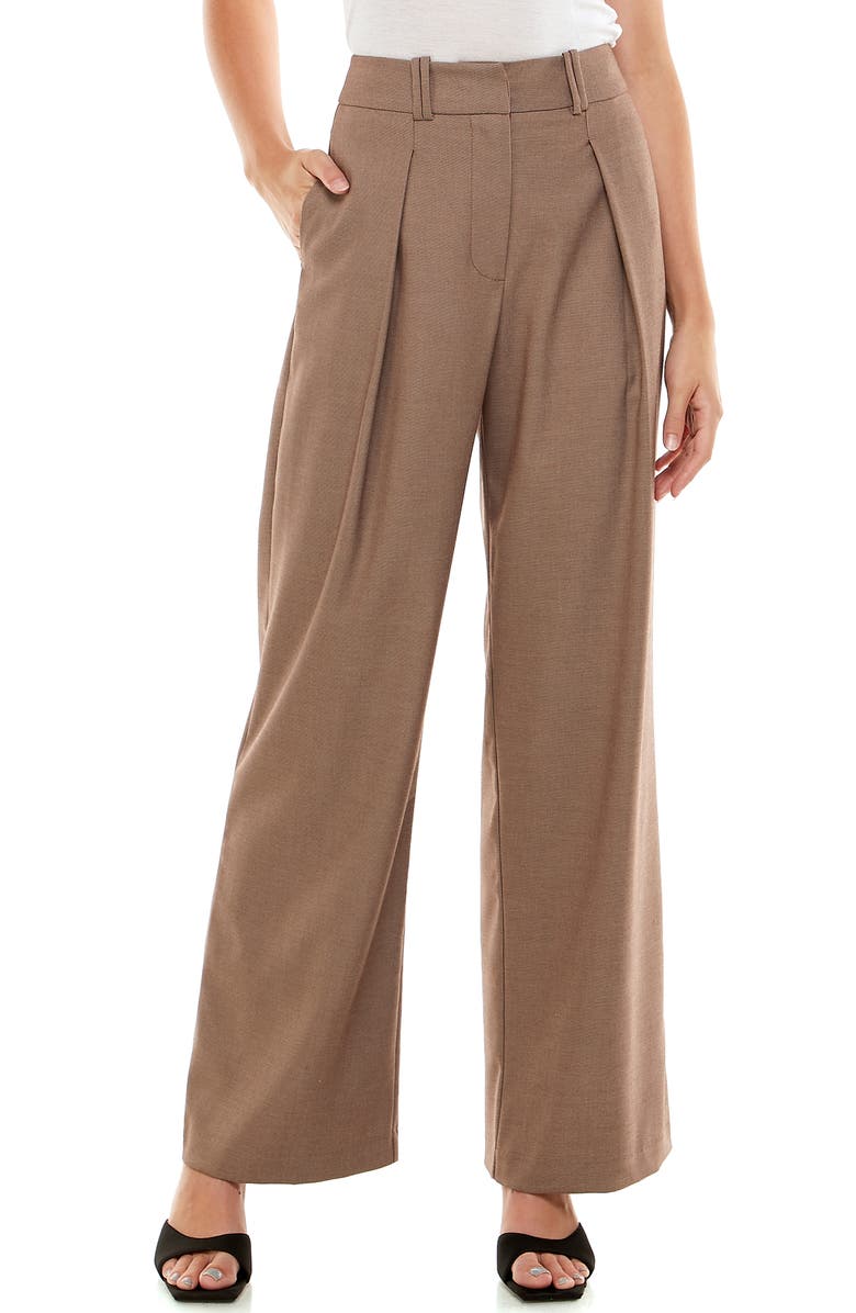 WAYF Huntington Pleated Trousers, Main, color, Sandelwood