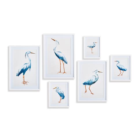 Blue Heron Gallery Framed Wall Art Set of 6