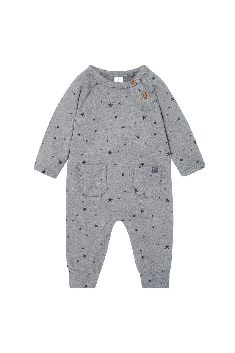 Raglan Sleeve Long Leg Romper, Main, color, Heather Gray