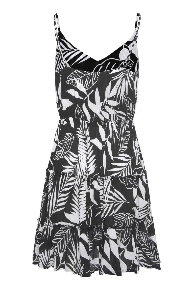 Printed Tiered Sundress, Alternate, color, Black & White