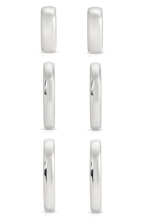 Ettika Hoop Party Set Of 3 Earrings In Silver