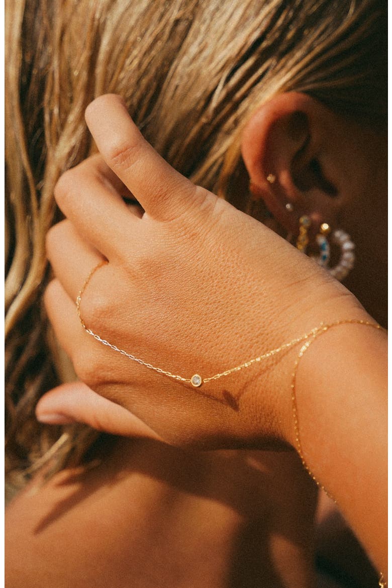 Bezel Hand Chain, Alternate, color, Clear