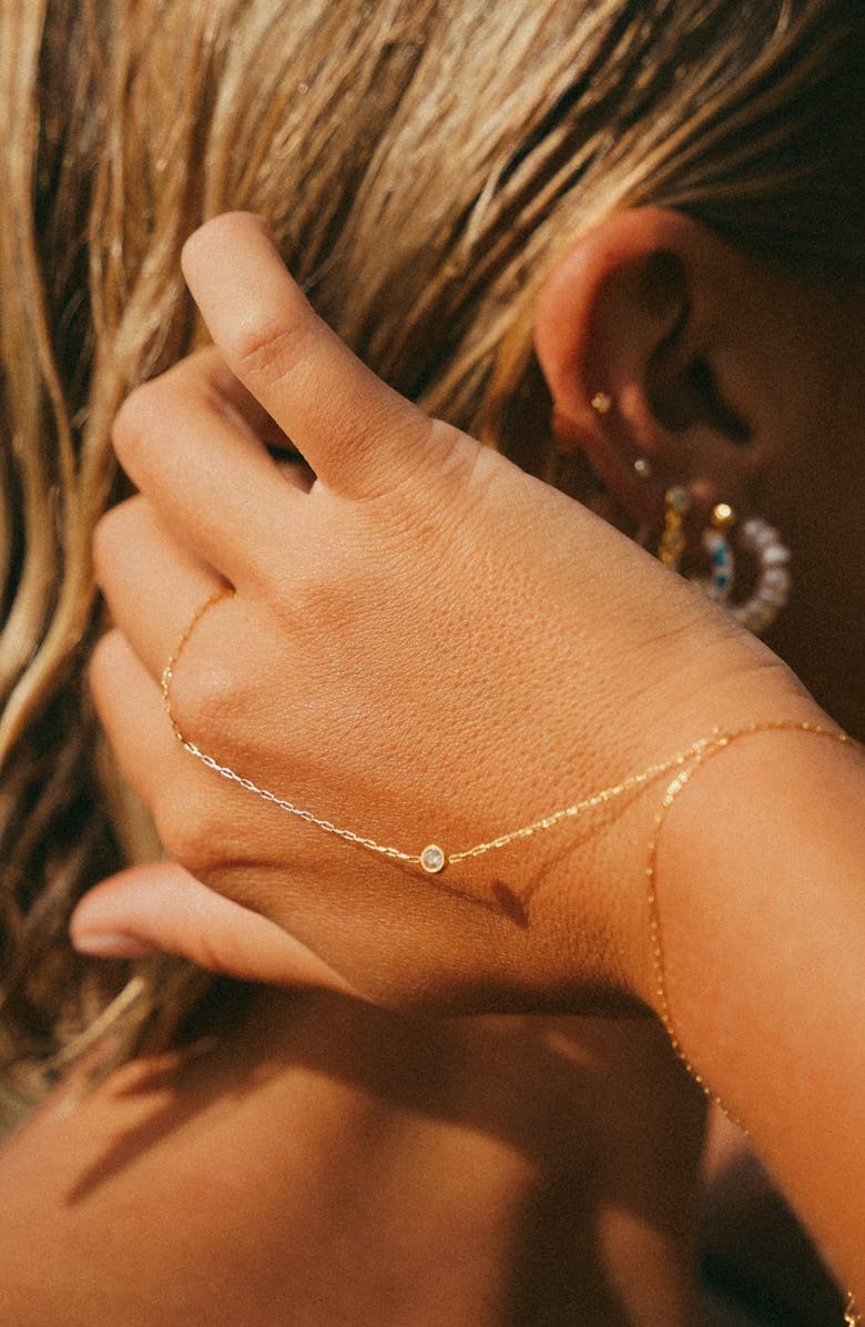 Joiana Jewelry Bezel Hand Chain, Alternate, color, Clear