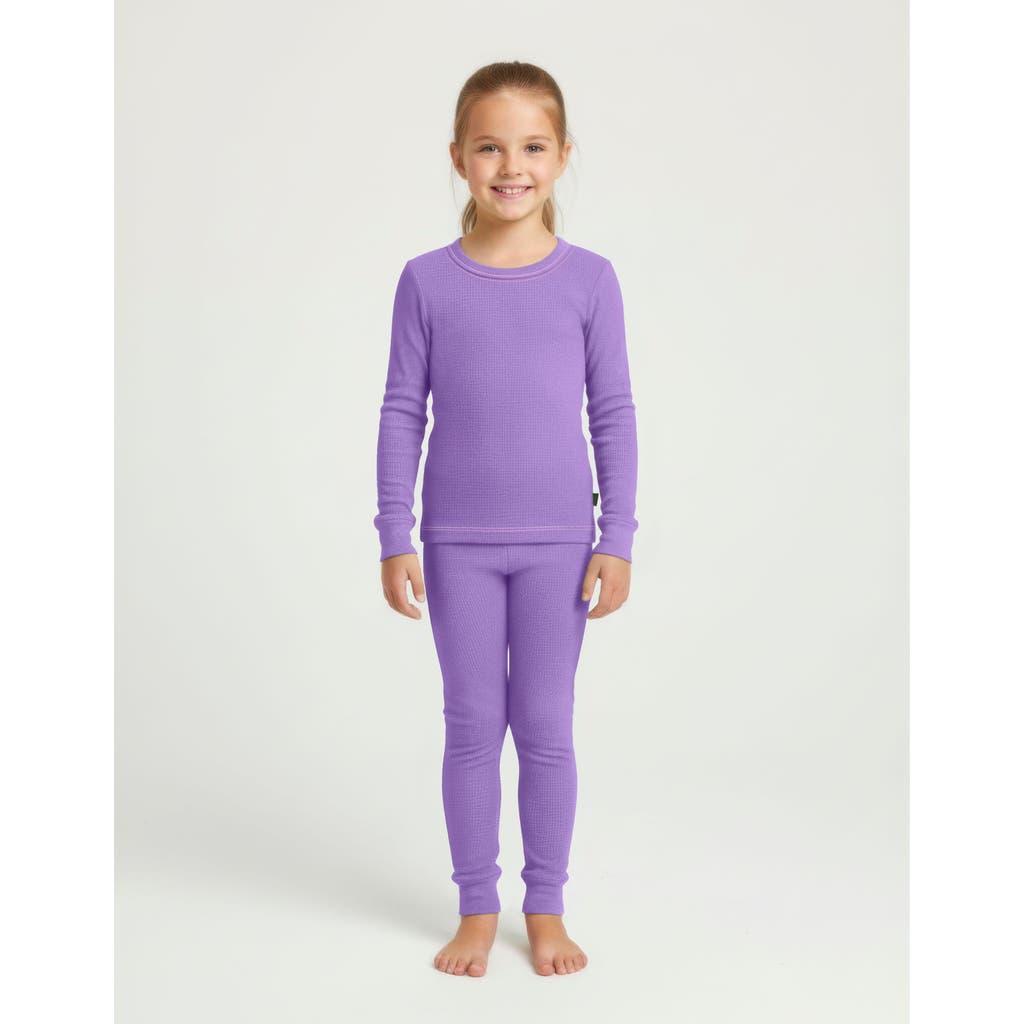 City Threads Kids' Girls Soft & Cozy Thermal Long Johns 2-piece Set In Purple