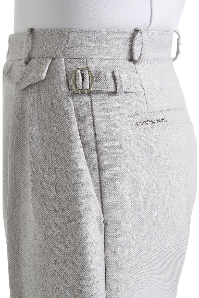 Pierre Relaxed Fit Textured Pleated Tailored Trousers, Alternate, color, Light Grey