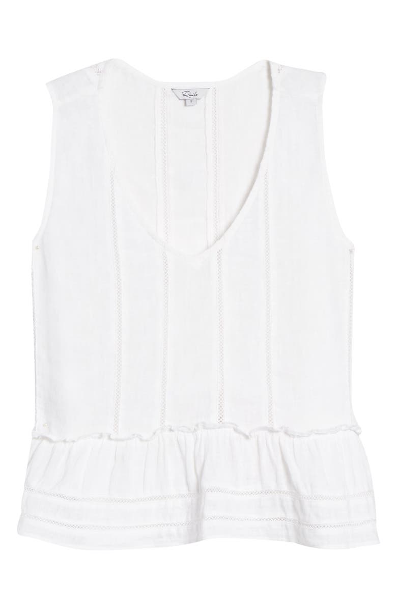 Rails Mira Stripe Linen Blend Sleeveless Peplum Top, Alternate, color,
