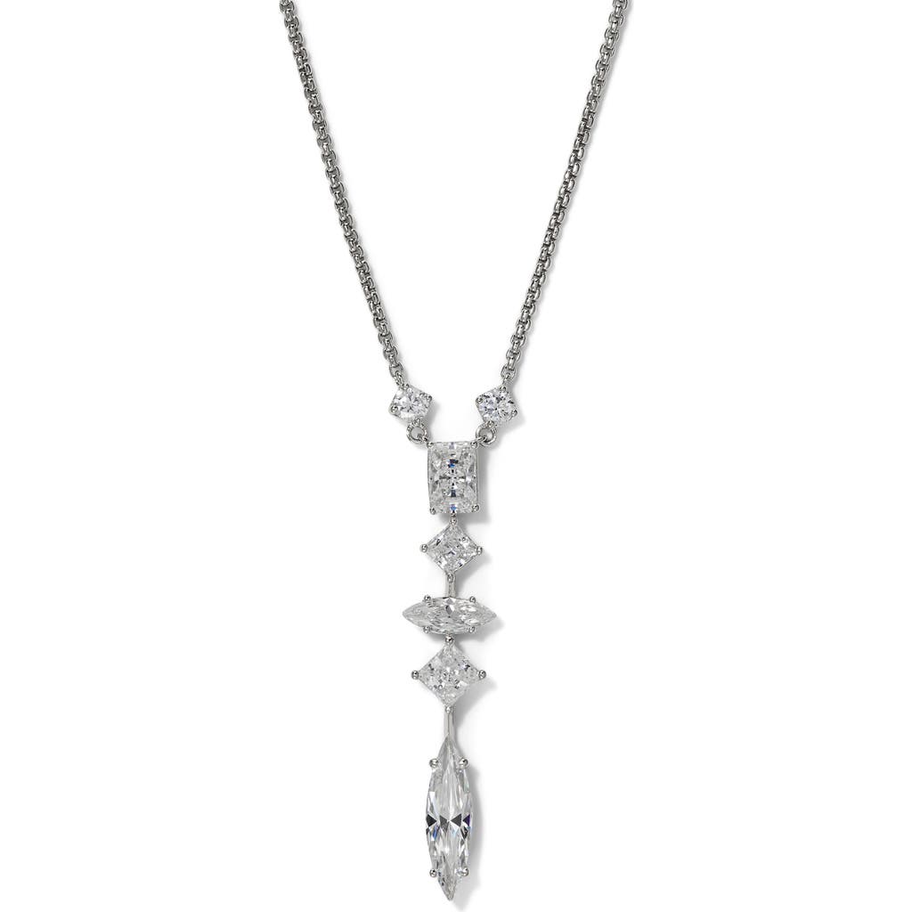 Nadri Short Cubic Zirconia Y-necklace In Silver
