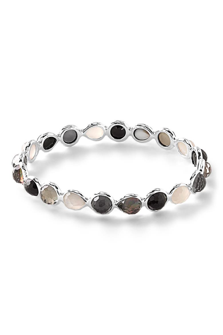 'Rock Candy' Bangle, Main, color, SILVER/ BLACKTIE