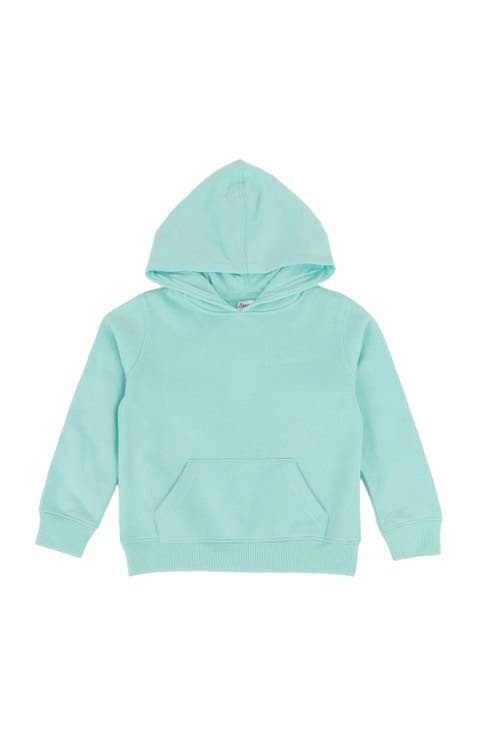 Kids Pullover Hoodie, Cotton Blend, Kangaroo Pocket, Solid Colors