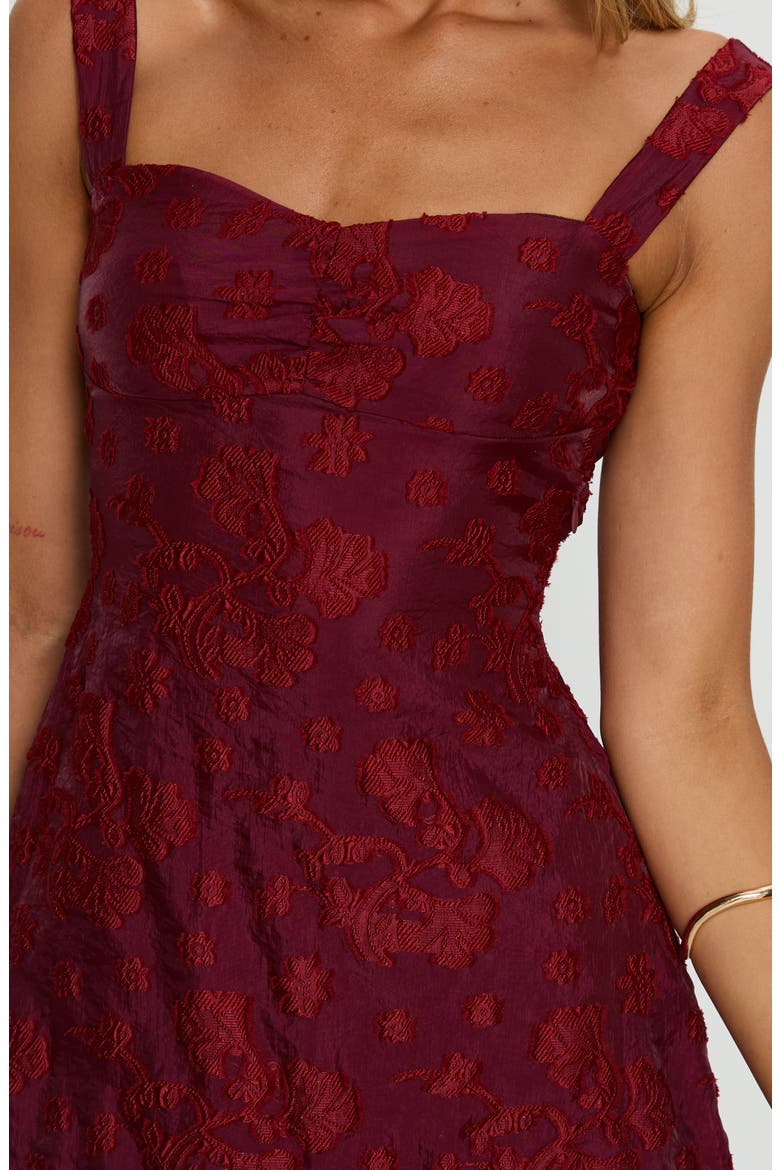 Mcbeath Floral Jacquard Minidress, Alternate, color, BURGUNDY BURNOUT
