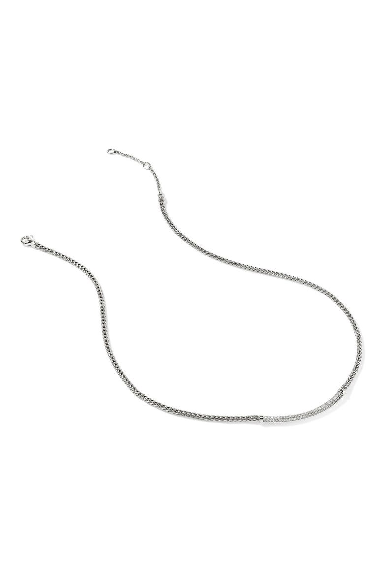 JH Essential Diamond Pavé Necklace, 2.5mm, Alternate, color, SILVER/ WHITE DIAMOND