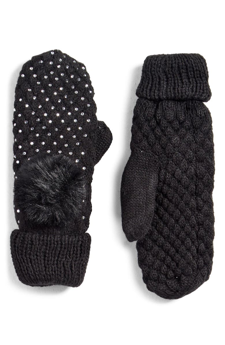SURELL Knit Glitz Mittens, Main, color, 