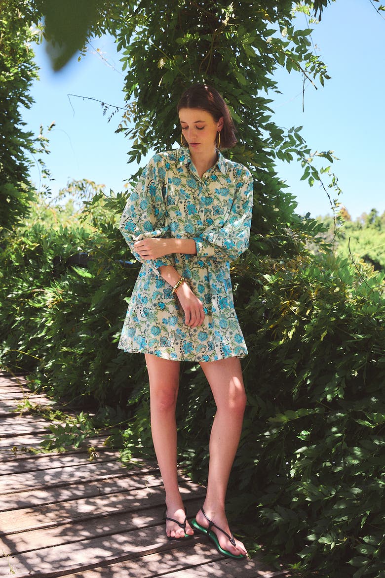 Chloe Short Dress, Alternate, color, Blue Ceylon